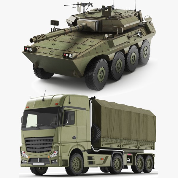 modelo 3d Dos vehículos militares detallados - TurboSquid 2289365