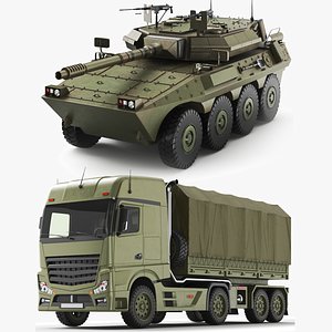 Two Detailed Military Vehicles