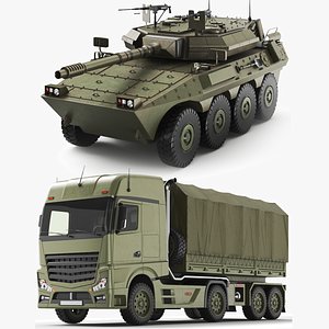 Two Detailed Military Vehicles