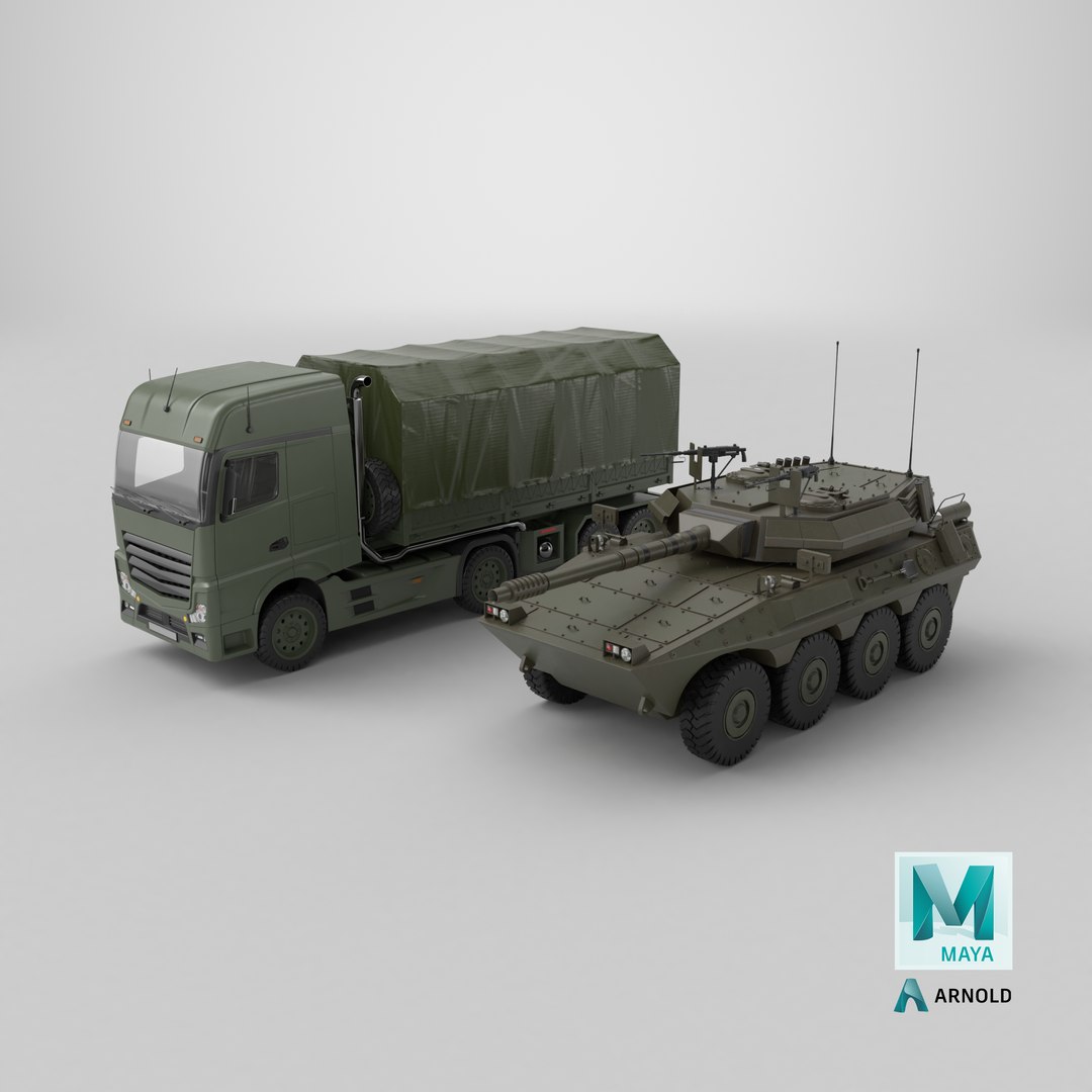 Two Detailed Military Vehicles 3D model https://p.turbosquid.com/ts-thumb/WQ/fCobGB/TQ/stemcell_maya_arnold_render/png/1729703940/1920x1080/fit_q87/3a91a7ee03a5d1877c5a2b5e2d9a70631732f9ed/stemcell_maya_arnold_render.jpg