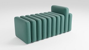 3D Sofa in green tones in a light and luxurious style