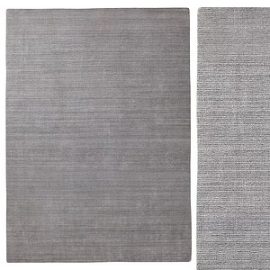 Marled Stripe Loom-Knotted Wool Rug Gray 3D model