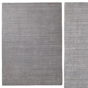 Marled Stripe Loom-Knotted Wool Rug Gray