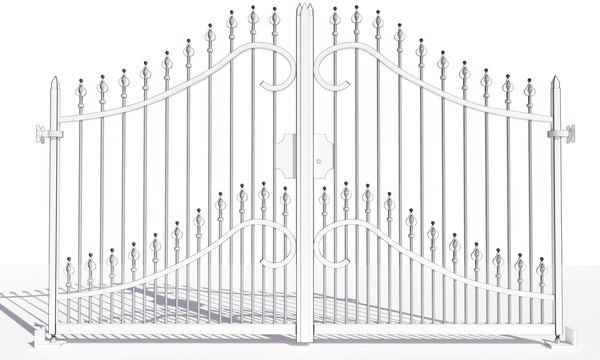 Wrought iron gate 3D model - TurboSquid 1573561