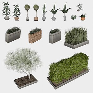 16 in 1 Interior Potted Plants - Game Assets - Low Poly 3D