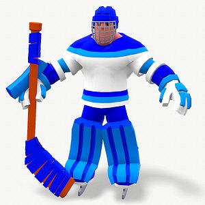 Edmonton Oilers Hockey Goalkeeper Neutral Pose 3D model