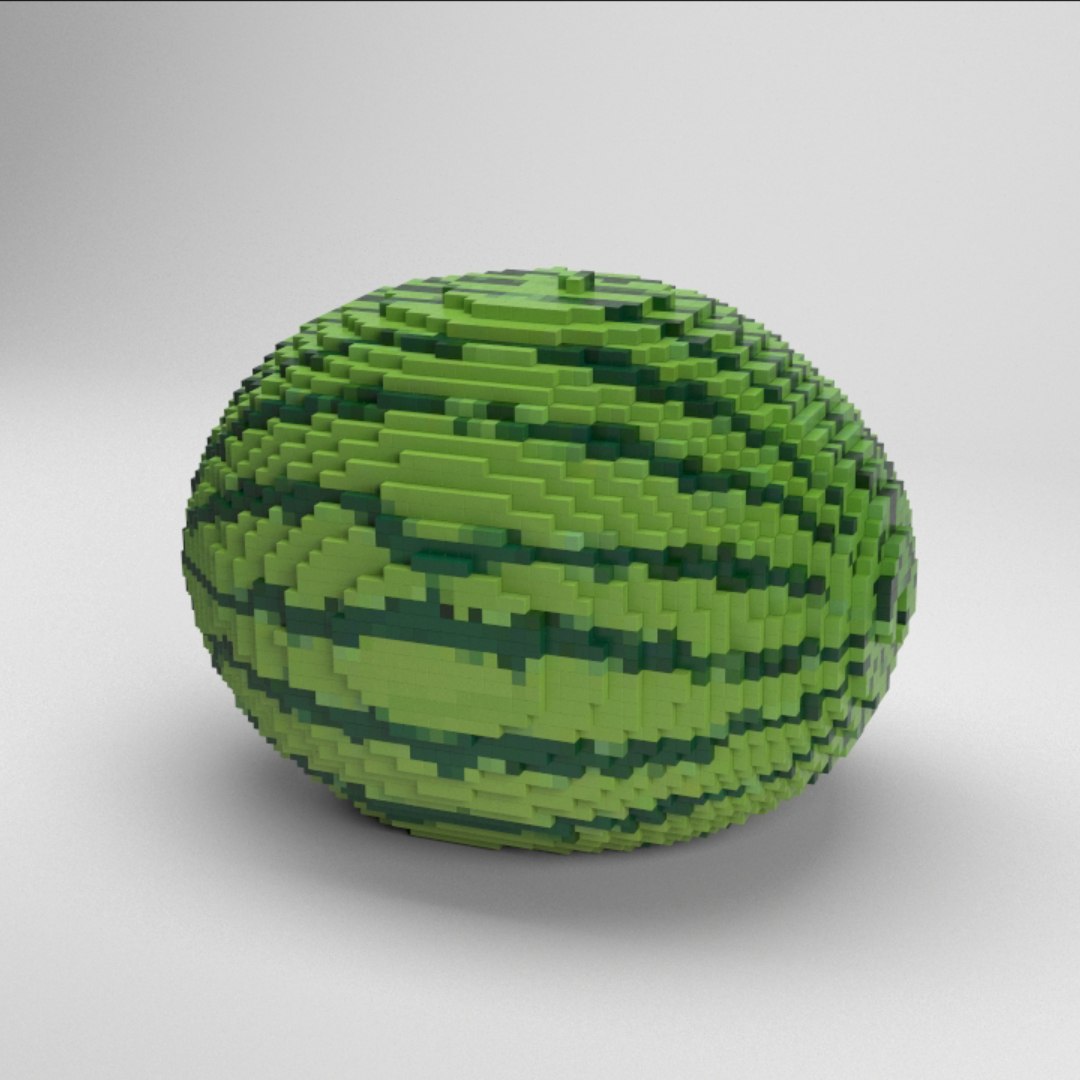 How to Make a Pixel Art Watermelon - Mega Voxels