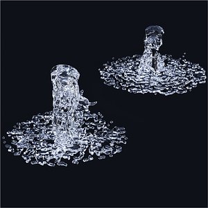 Two Animated Small Fountains model