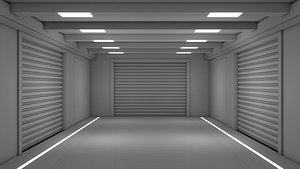 3D Empty industrial space