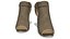 Olive Green Cutout Peep Toe Suede Boots