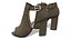 Olive Green Cutout Peep Toe Suede Boots