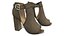 Olive Green Cutout Peep Toe Suede Boots