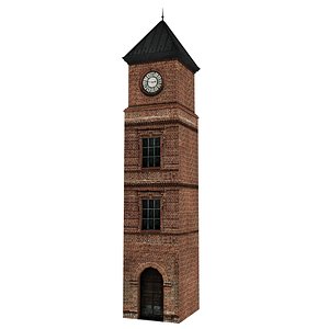 3D model old clock tower