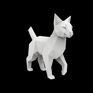Abstract Geometric Cat Sculpture 3D Print Model 3D model