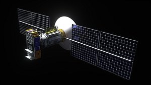 3D Satellite with high res texture model