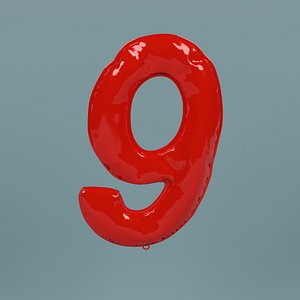 NUMBER 9 BALLOON 3D