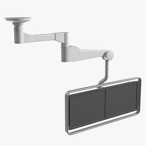 3D Siemens Ceiling-Mounted Dual Medical Monitor Arm White model