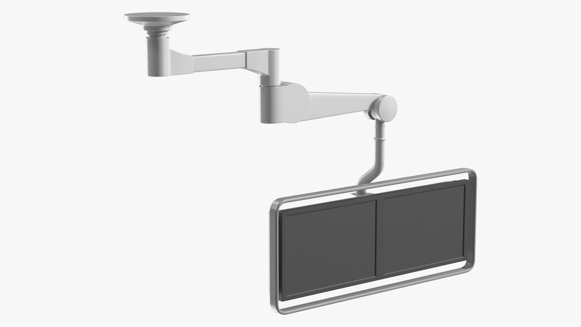 Siemens Ceiling-Mounted Dual Medical Monitor Arm White 3D model preview