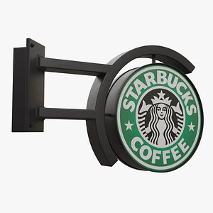 3D Corner Starbucks Signage Wall Mounted