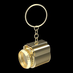 3D model Space Ship Engine Gold Keychain