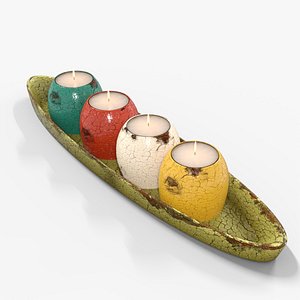 Candle Holder Plate Low-poly 3D model 3D