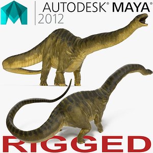 3d apatosaurus dinosaur rigged