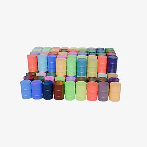 Realistic 3D Oil Drums Collection 3D