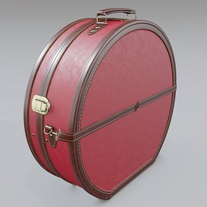 3D Steamline Red Hatbox Deluxe Luggage