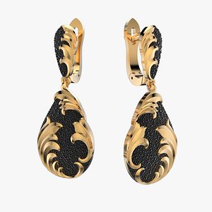 Fashion golden ratio earring E31 3D print model 3D model