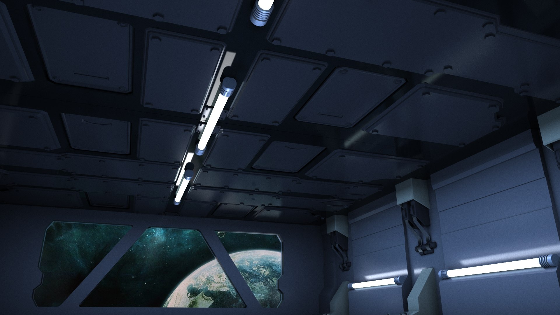 Scifi Sci Fi Blender Interior Corridor Hallway Futuristic 3D Model ...