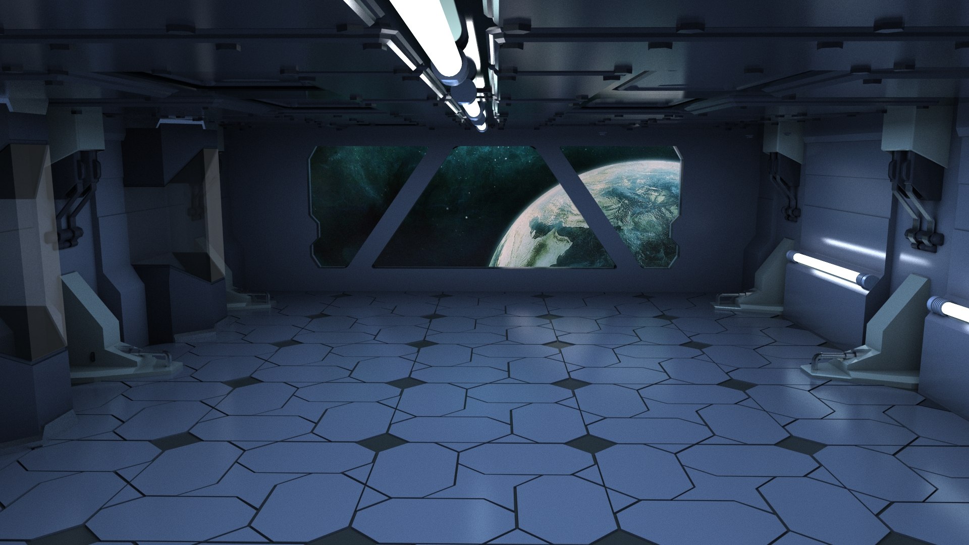 Scifi Sci Fi Blender Interior Corridor Hallway Futuristic 3D Model ...