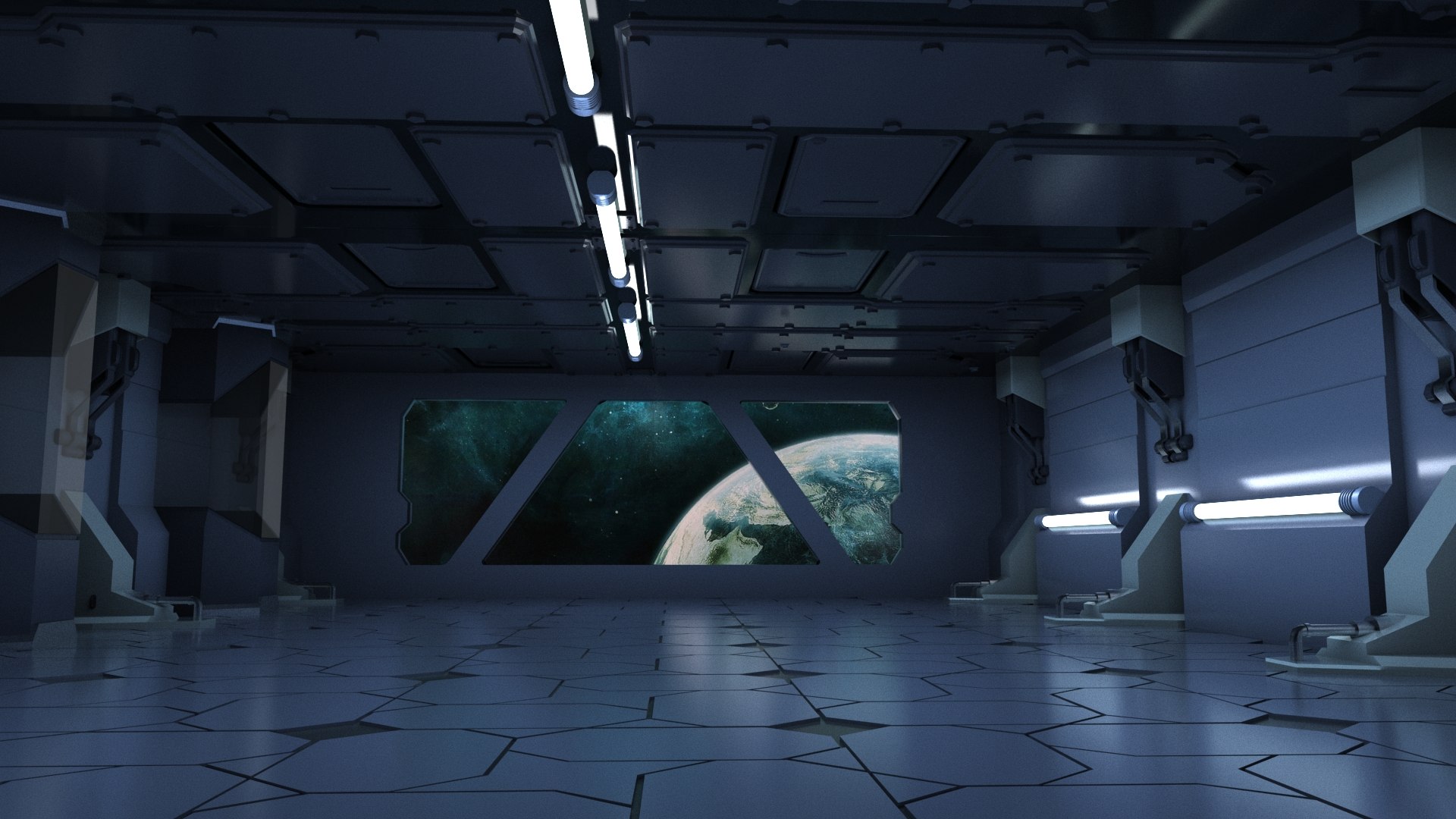 Scifi Sci Fi Blender Interior Corridor Hallway Futuristic 3D Model ...