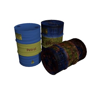 3d model barrels rusty