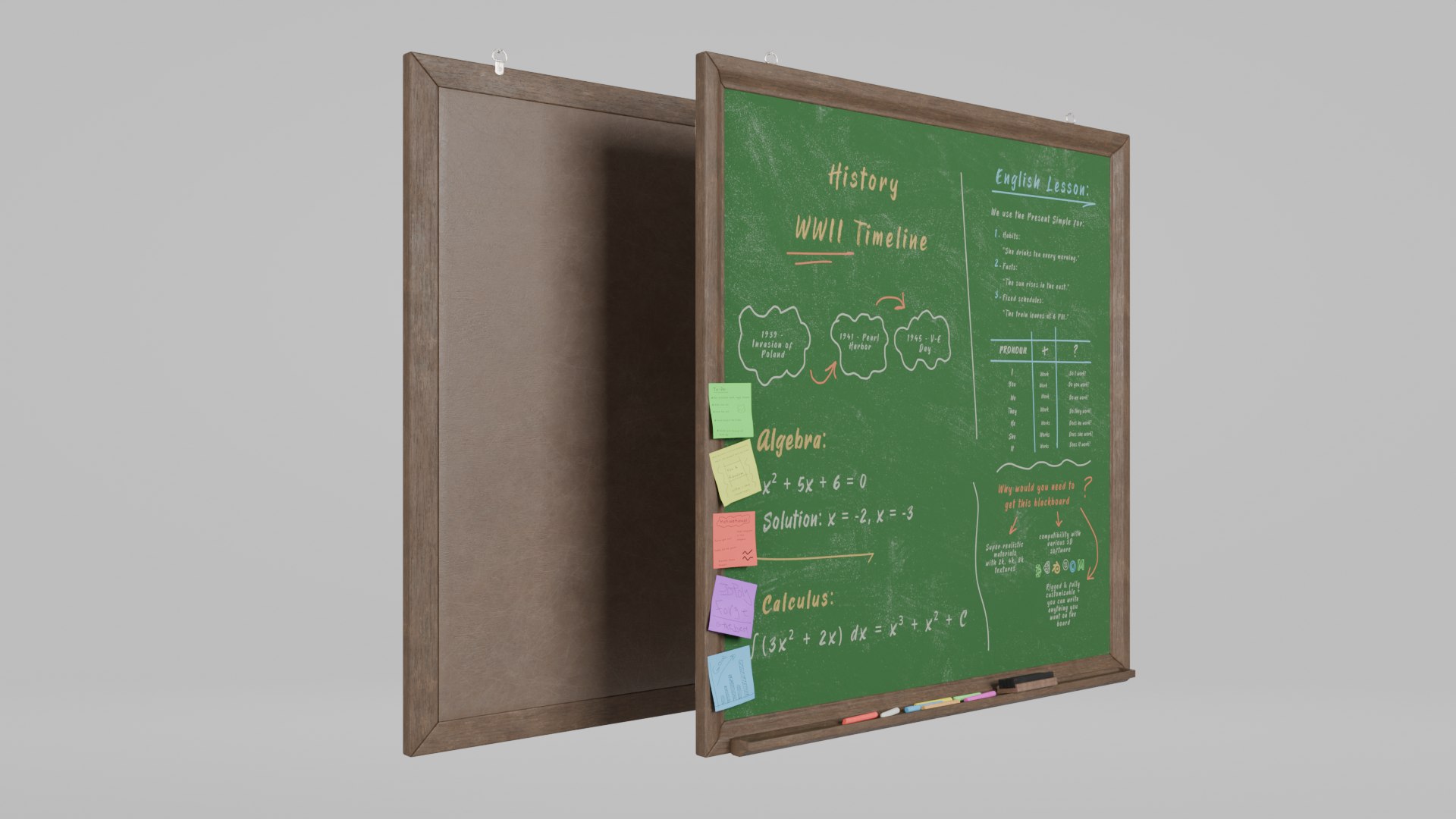 3D Customizable Wall Wooden Chalkboards - Complete Writing Board Collection model https://p.turbosquid.com/ts-thumb/WR/n8buhC/6W/c4/png/1747401690/1920x1080/fit_q87/7b7c8a371fa57e087c9e38c9a49a6092be83e526/c4.jpg