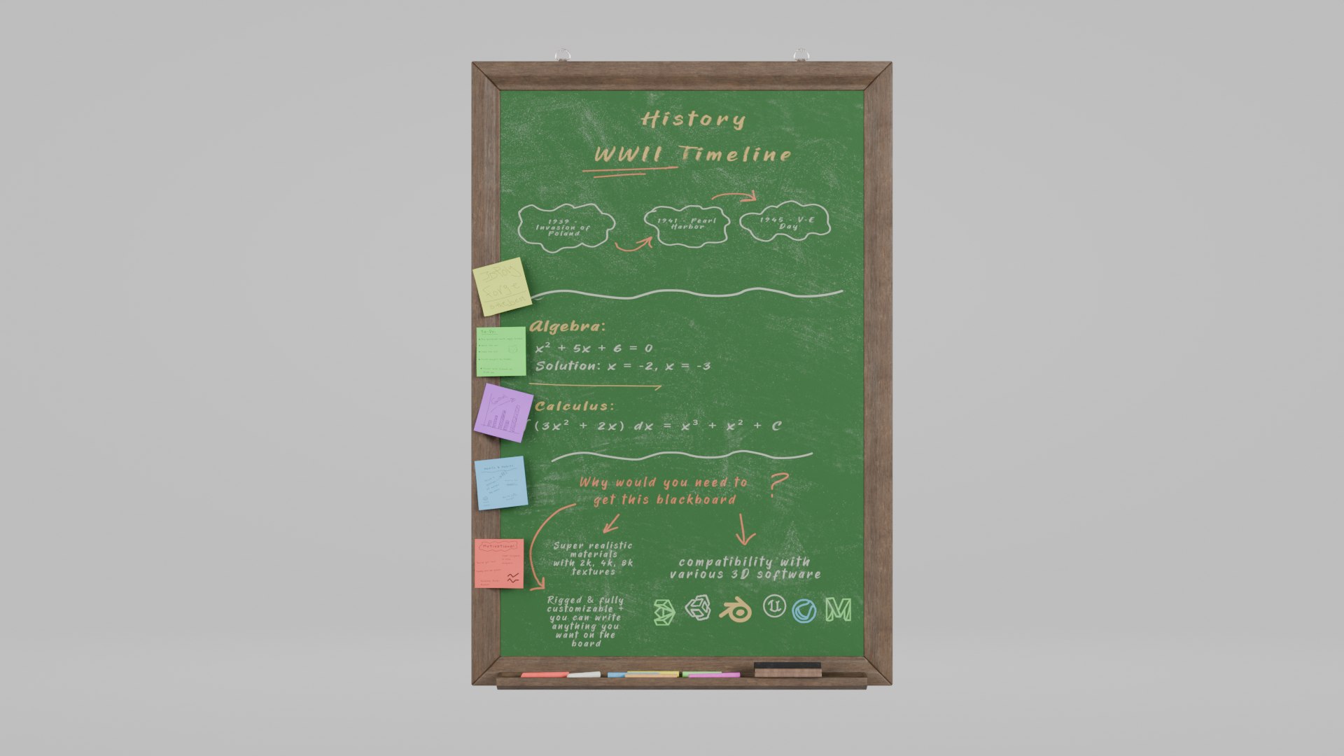 3D Customizable Wall Wooden Chalkboards - Complete Writing Board Collection model https://p.turbosquid.com/ts-thumb/WR/n8buhC/GF/e2/png/1747401810/1920x1080/fit_q87/a5f6a885d5a1c74bc7d8fd85aa6470329dce59b1/e2.jpg