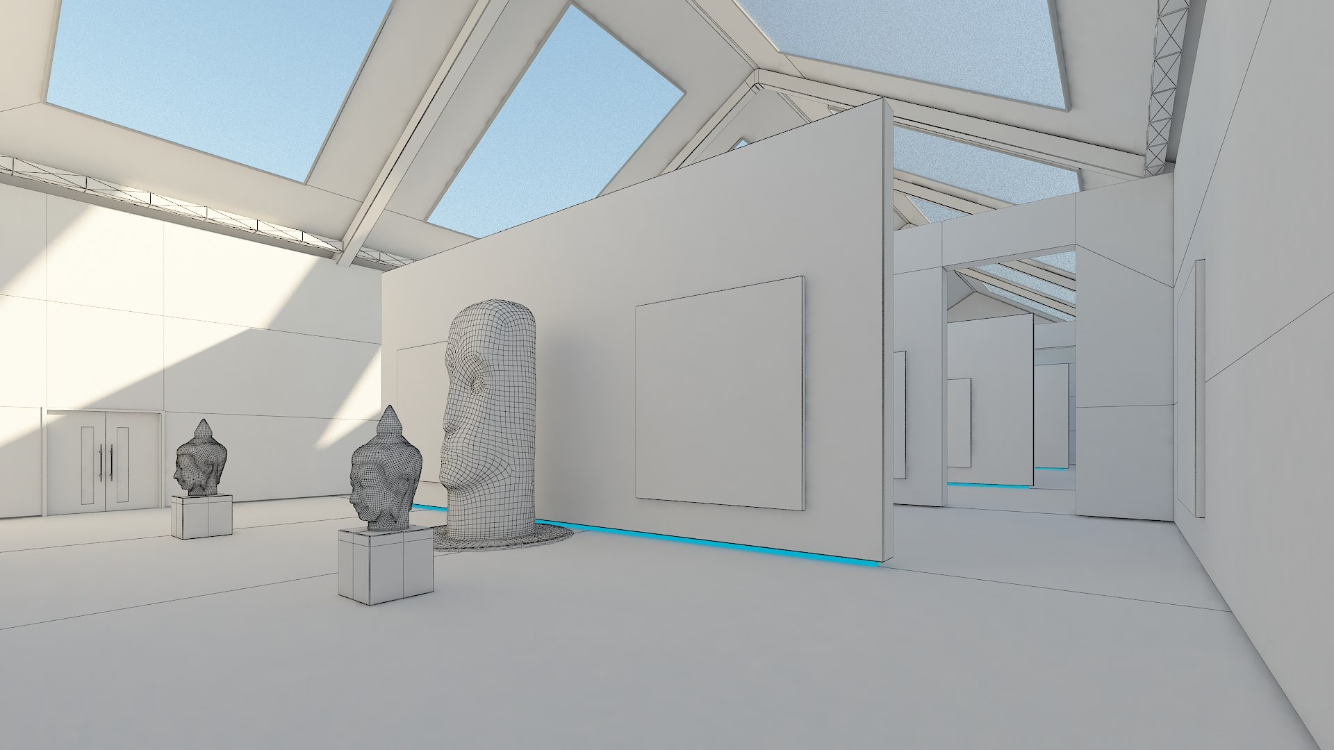Realistic Art Gallery Interior 3D - TurboSquid 1698196