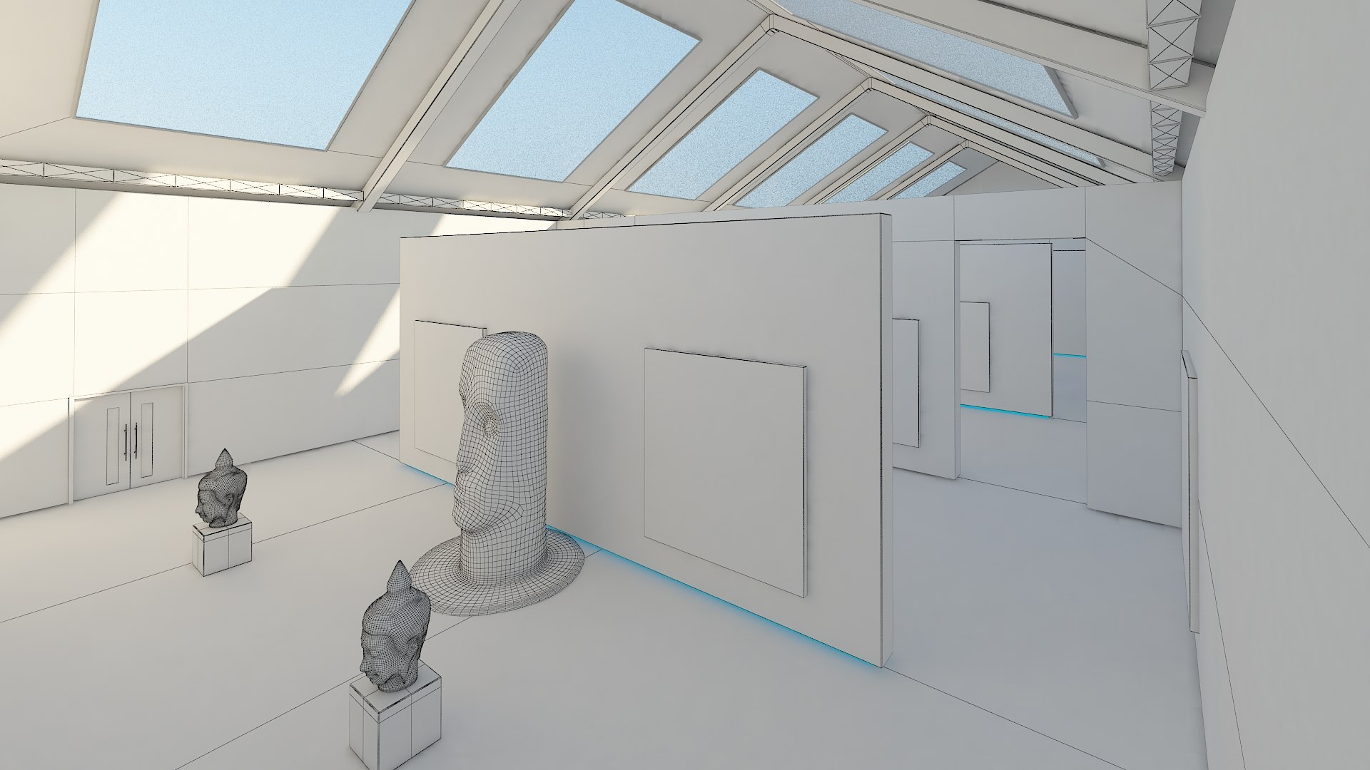 Realistic Art Gallery Interior 3D - TurboSquid 1698196