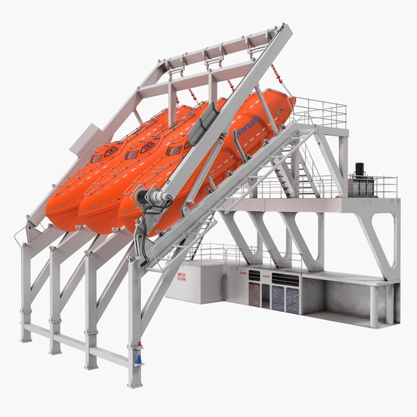 3d lifeboat davit model