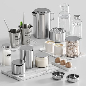 Dishes tableware set 06 3D