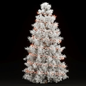 White Christmas Tree vol 286-3dsmax-Blender model