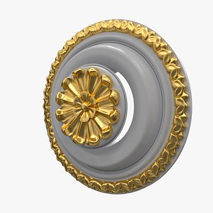 Plaster Ventilation Duct with Ornate Ceiling Rosette 3D Model06
