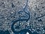 伦敦市和郊区的天际线城市景观地图地形浮雕