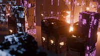 Cyberpunk Sci-Fi City Buildings and Megastructure Scene