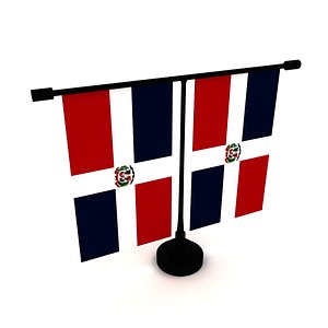 3D Flag of Dominican