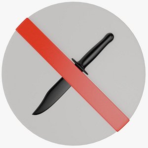 No Knife - Knife prohibition sign weapon ban(1) 3D model