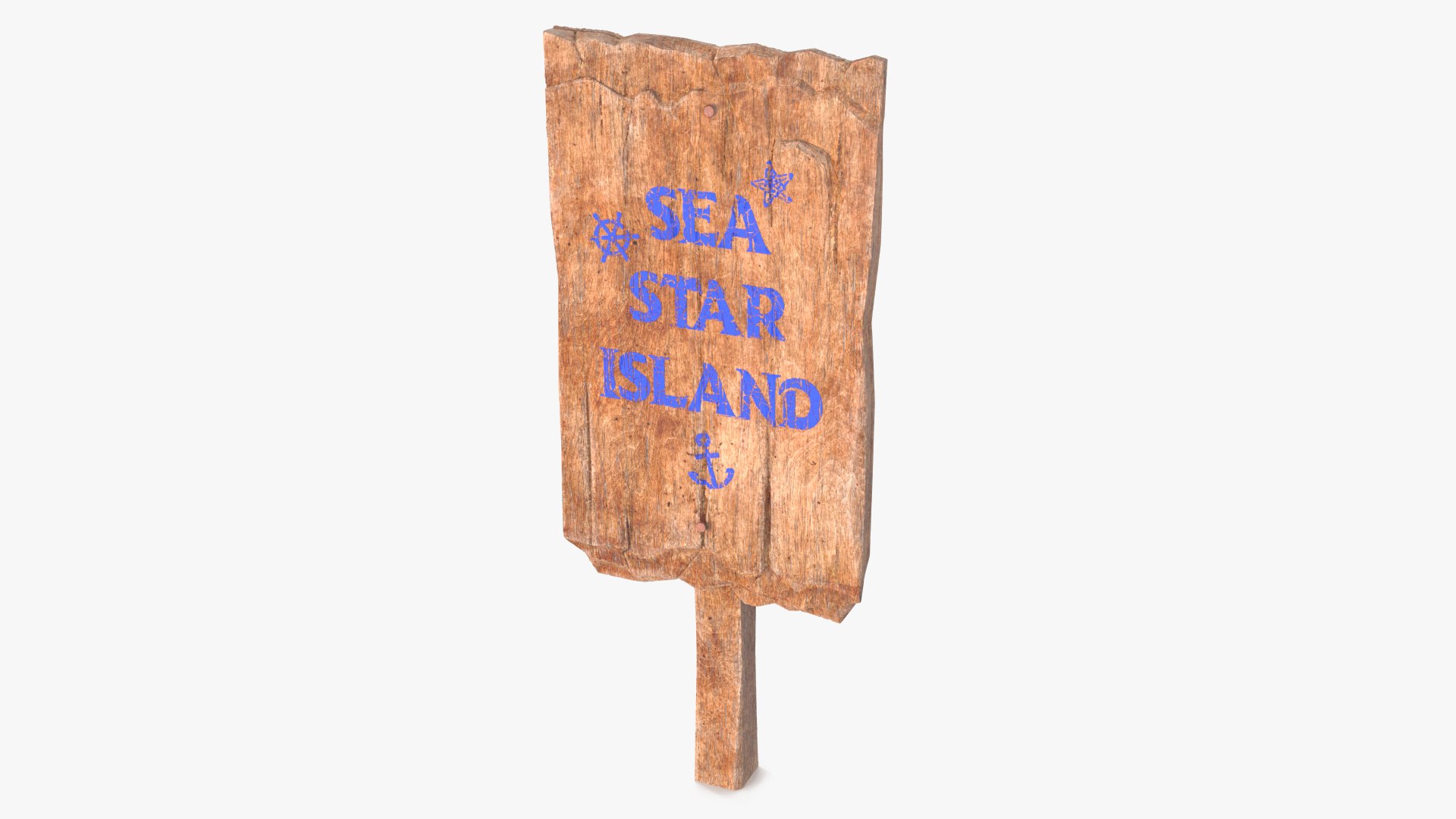 Aged Wooden Rustic Sign Board 3D model preview