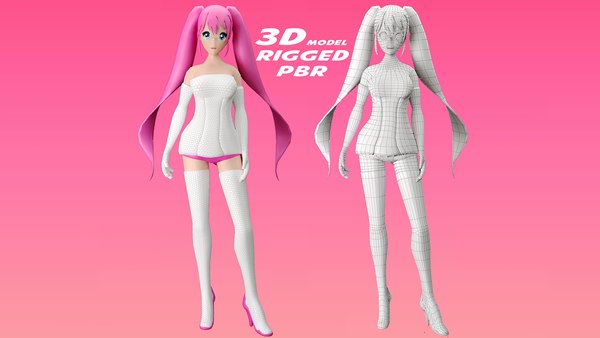 3D anime girl character - TurboSquid 1609066