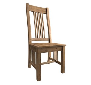 3D oak dining chair