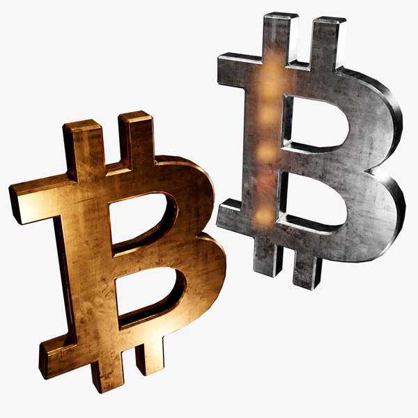 3D symbols silver copper btc model