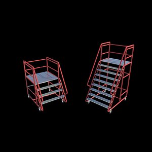 Industrial Warehouse Stair 3D model 3D model